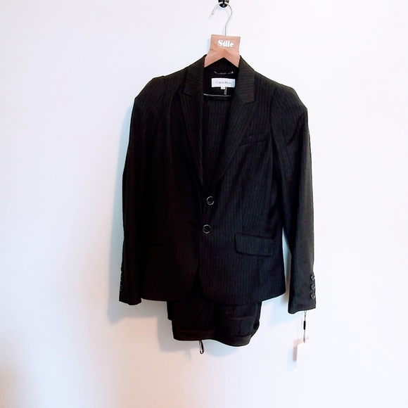 Calvin Klein Jackets & Blazers - Calvin Klein Charcoal Pinstripe Jacket